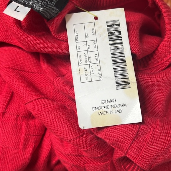 Iceberg History Sz L Red Knit Logo Cotton Blend Sleeveless Dress - New With Tags - Picture 5 of 6